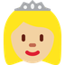 Como o emoji do Princesa: pele morena clara é exibido no Twitter.