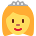 Como o emoji do Princesa é exibido no Twitter.