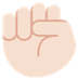 How Raised Fist: Light Skin Tone emoji looks on Twitter.