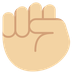 How Raised Fist: Medium-Light Skin Tone emoji looks on Twitter.