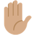 How Raised Hand: Medium Skin Tone emoji looks on Twitter.