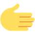 How Rightwards Hand emoji looks on Twitter.