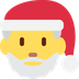 Como o emoji do Papai Noel é exibido no Twitter.