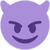 How Smiling Face with Horns emoji looks on Twitter.