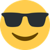 How Smiling Face with Sunglasses emoji looks on Twitter.