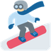 Como o emoji do Praticante de snowboard: pele morena clara é exibido no Twitter.