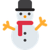 Como o emoji do Boneco de neve sem neve é exibido no Twitter.