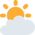 Cómo se ve el emoji Sol detrás de una nube en Twitter.