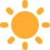 太阳 表情符号在 Twitter 上的外观。