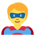 Cómo se ve el emoji Personaje de superhéroe en Twitter.