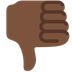 How Thumbs Down: Dark Skin Tone emoji looks on Twitter.