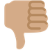 How Thumbs Down: Medium Skin Tone emoji looks on Twitter.