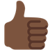 How Thumbs Up: Dark Skin Tone emoji looks on Twitter.