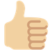 How Thumbs Up: Medium-Light Skin Tone emoji looks on Twitter.