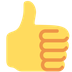 How Thumbs Up emoji looks on Twitter.