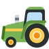 Cómo se ve el emoji Tractor en Twitter.