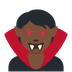 Como o emoji do Vampiro: pele escura é exibido no Twitter.