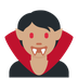 Cómo se ve el emoji Vampiro: tono de piel medio en Twitter.