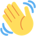 How Waving Hand emoji looks on Twitter.