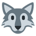 Como o emoji do Rosto de lobo é exibido no Twitter.