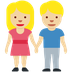 Como o emoji do Homem e mulher de mãos dadas: pele morena clara é exibido no Twitter.