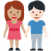 Como o emoji do Homem e mulher de mãos dadas: pele morena e pele clara é exibido no Twitter.