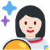 Cómo se ve el emoji Astronauta mujer: tono de piel claro en Twitter.