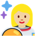 How Woman Astronaut: Medium-Light Skin Tone emoji looks on Twitter.