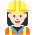 How Woman Construction Worker: Light Skin Tone emoji looks on Twitter.