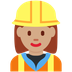 Cómo se ve el emoji Profesional de la construcción mujer: tono de piel medio en Twitter.