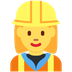 How Woman Construction Worker emoji looks on Twitter.