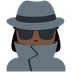 How Woman Detective: Dark Skin Tone emoji looks on Twitter.