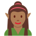 How Woman Elf: Medium-Dark Skin Tone emoji looks on Twitter.