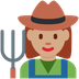 How Woman Farmer: Medium Skin Tone emoji looks on Twitter.