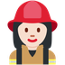 How Woman Firefighter: Light Skin Tone emoji looks on Twitter.