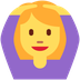 Cómo se ve el emoji Mujer haciendo el gesto de &quot;de acuerdo&quot; en Twitter.