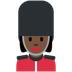 How Woman Guard: Dark Skin Tone emoji looks on Twitter.