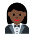 How Woman in Tuxedo: Dark Skin Tone emoji looks on Twitter.