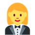 How Woman in Tuxedo emoji looks on Twitter.