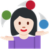 How Woman Juggling: Light Skin Tone emoji looks on Twitter.