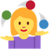 Como o emoji do Mulher malabarista é exibido no Twitter.