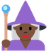 How Woman Mage: Dark Skin Tone emoji looks on Twitter.