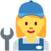 How Woman Mechanic emoji looks on Twitter.