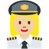 Como o emoji do Piloto de avião mulher: pele morena clara é exibido no Twitter.