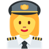 Kadın pilot emojisi Twitter üzerinde nasıl görünüyor.