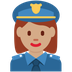 How Woman Police Officer: Medium Skin Tone emoji looks on Twitter.