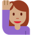 Cómo se ve el emoji Mujer con la mano levantada: tono de piel medio en Twitter.