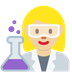 Cómo se ve el emoji Profesional de la ciencia mujer: tono de piel claro medio en Twitter.