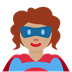 Cómo se ve el emoji Superheroína: tono de piel medio en Twitter.