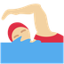 Wie Schwimmerin: mittelhelle Hautfarbe Emoji auf Twitter aussieht.